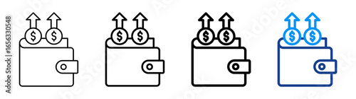 Expense Icon Different Style Outline Collection Set
