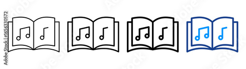 Songwriter Icon Different Style Outline Collection Set