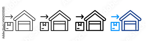 Inbound Icon Different Style Outline Collection Set