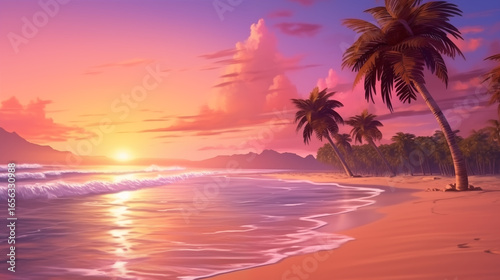 sunset on the beach
