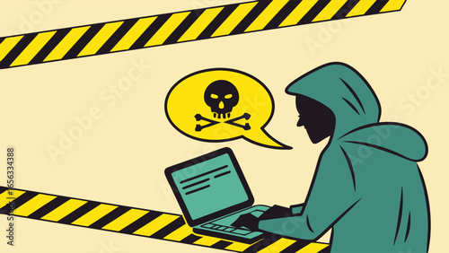 Cybersecurity Threat Hacker at Work.
