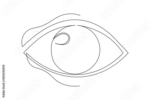 Eye shape elegant minimalist one line drawing isolate outline continuous illustration