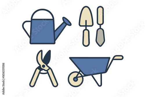 Gardening Tools Set with Watering Can and Wheelbarrow