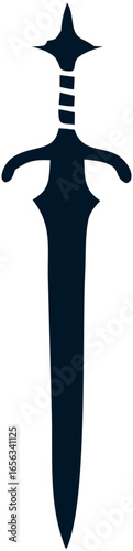 Minimal sword flat icon vector, perfect for medieval artwork, knight themes, and digital illustrations.