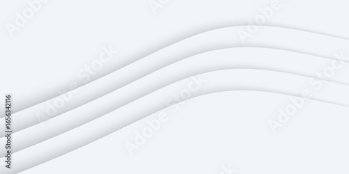 Abstract White 3D Wave Background with Soft Shadows