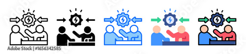 Conflict Resolution icon Multi Style Vector Illustration