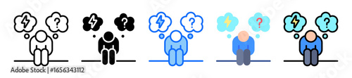 Foto Depression icon Multi Style Vector Illustration