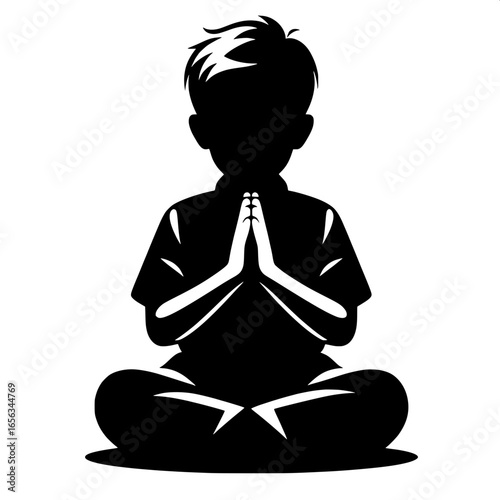 Boy Praying | Peaceful Silhouette