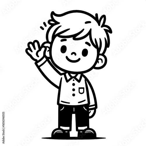 Boy Saying Salaam/Hello | Wave Gesture