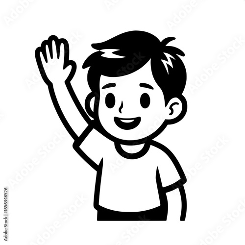 Boy Saying Salaam/Hello | Wave Gesture