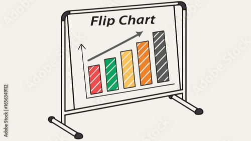 Portable Flip Chart with Bar Graph Displaying Growth.