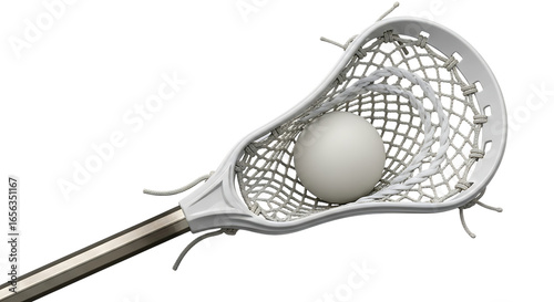 Lacrosse stick with ball isolated on transparent background showcasing sports equipment and activity