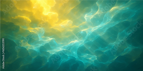Abstract blue water background with waves ripples and clear liquid surface