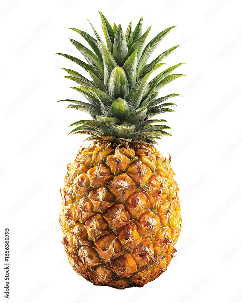 Fototapeta premium Ripe Pineapple Isolated on Black Background