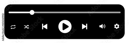 Media player bar vector. player interface.