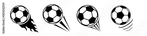 Soccer ball vector. Soccer ball flying