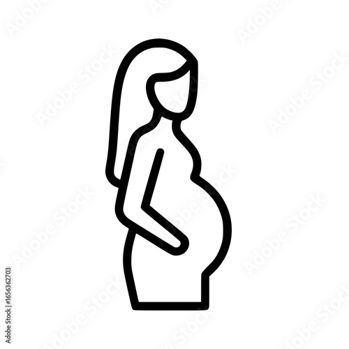 Pregnancy woman line art icon vector design isolated
