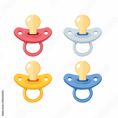 Four Colorful Pacifiers Illustration