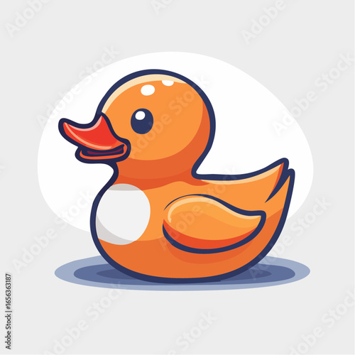 Cute Orange Rubber Duck Illustration