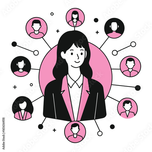 modern socialization business illustration woman  