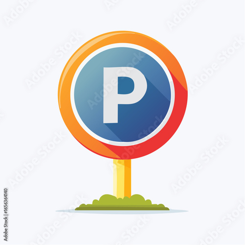 Colorful Parking Sign Illustration