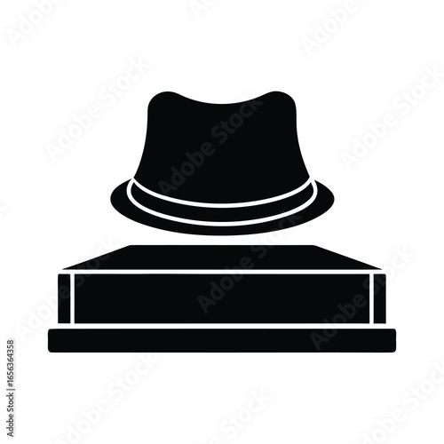 Vector art of black fedora hat