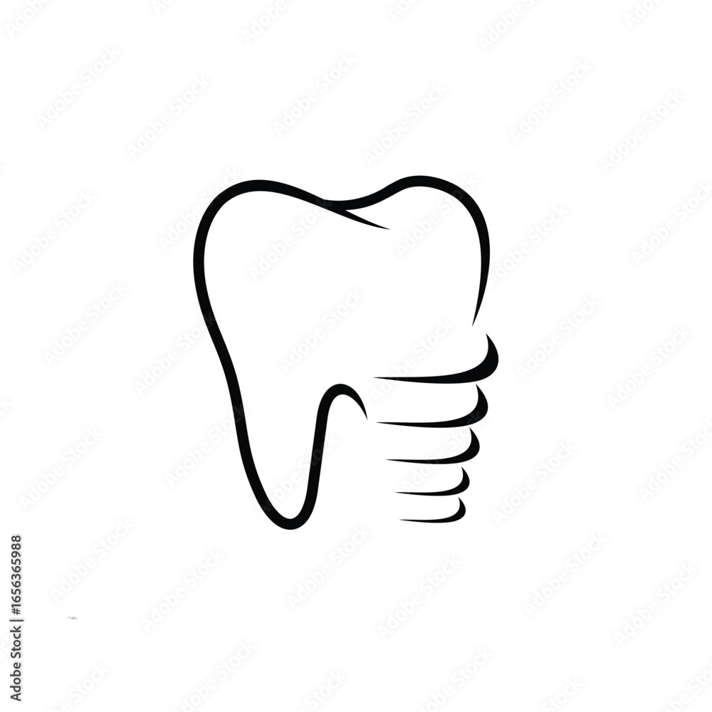 Obraz premium Vector icon, or logo of the tooth ROOT CANAL