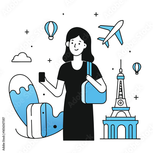 Travel and Adventure Tourism Illustration