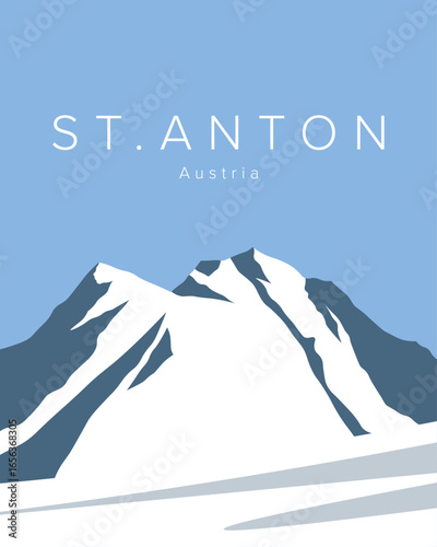 St. Anton Austria travel poster, banner