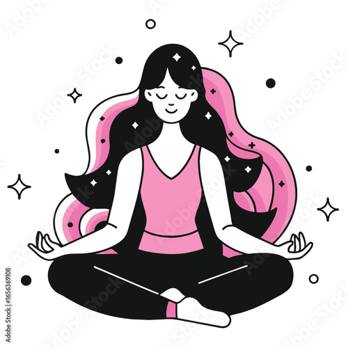 female long hairs yoga