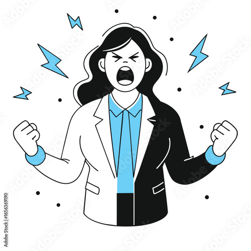 Stressed Businesswoman Under Pressure Concept