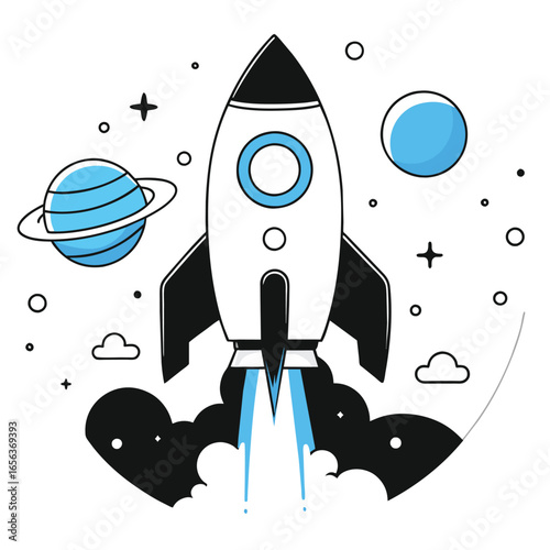 Rocket Launch Startup Growth Concept
