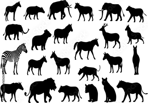 Collection of Animal Silhouettes - Set of 25 Mammals
