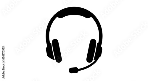 Headset vector illustration for call center support and gaming headphones communication device accessory design -