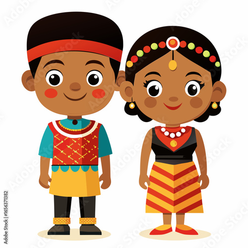 Adorable African Children in Traditional Garb