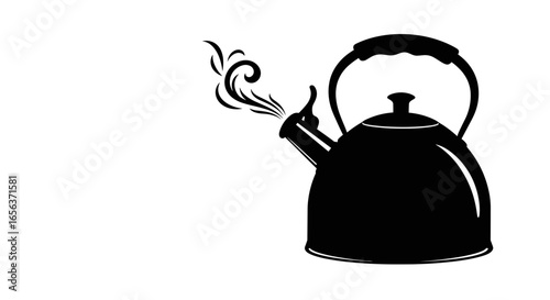 Find the perfect kettle black and white vector image for your kitchen tea kettle design project needs now -