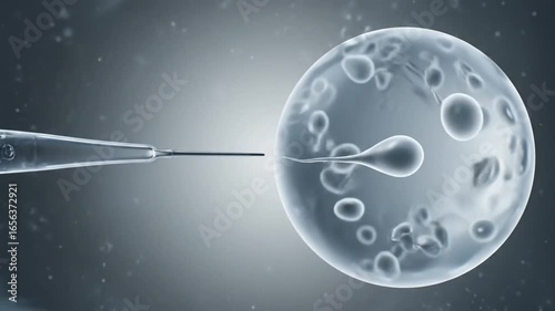 Wallpaper Mural Grayish White Cell Insemination with a Microscopic Needle Fertilizing the Egg in a Test Tube on a Dark Background Medical Reproductive Technology Detailed Visuals and Scientific Illustration Torontodigital.ca