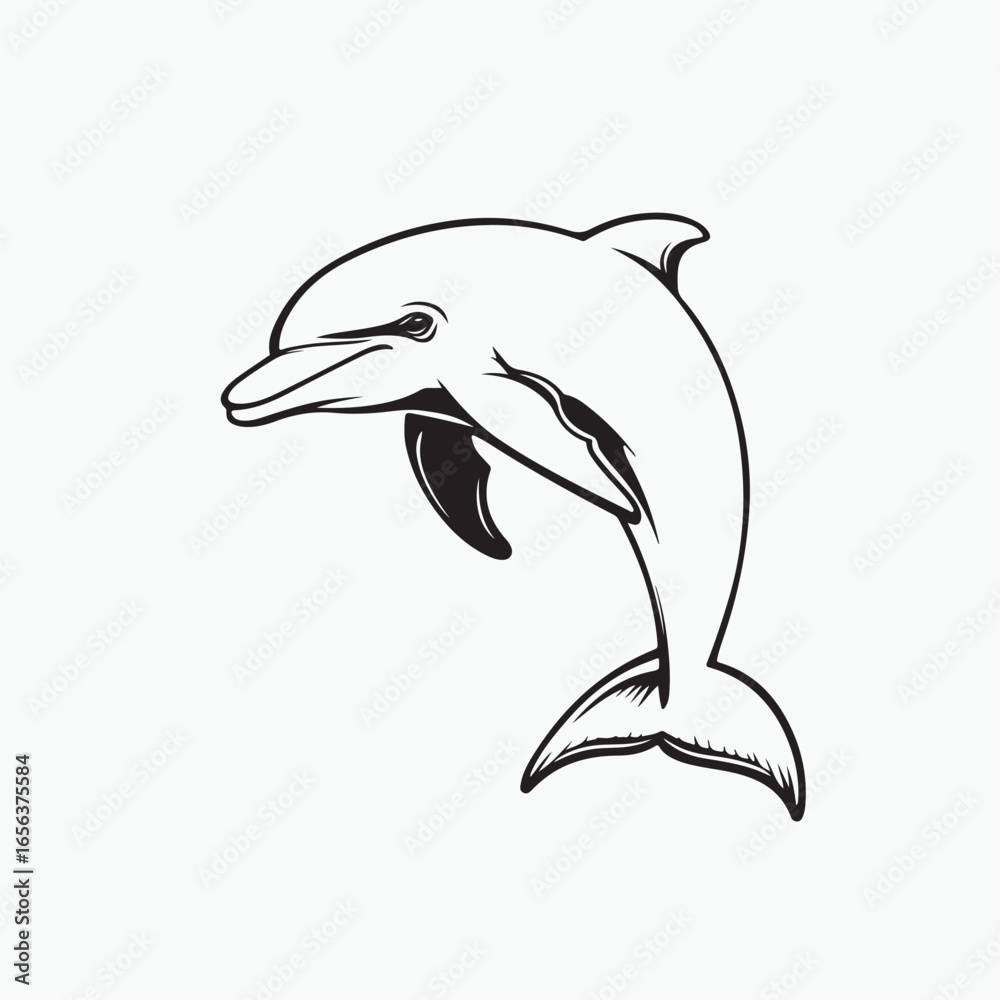 Naklejka premium dolphin isolated on white background