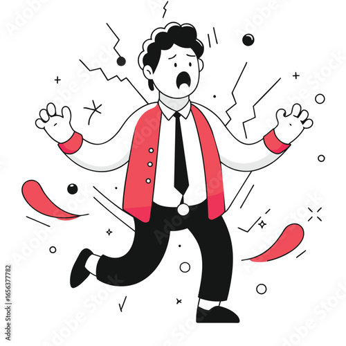 Business Stress and Problem Solving Illustration