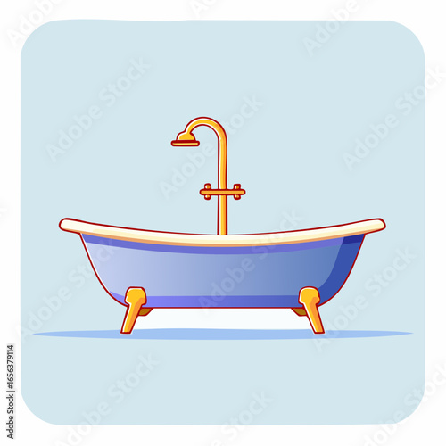 Pixel Art Bathtub With Showerhead
