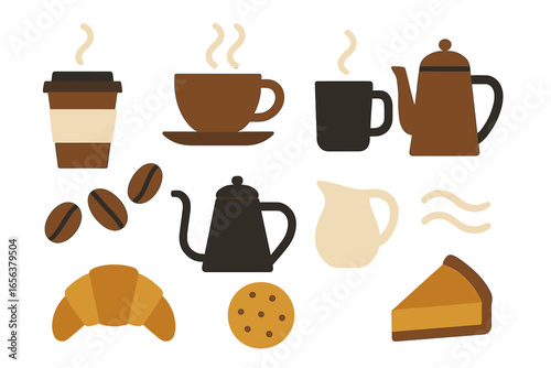 Hot Coffee and Pastries Set