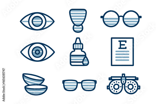 Eye Care and Vision Health Icons