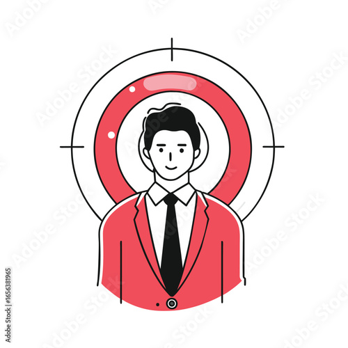 Businessman achieving target goal