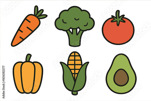 Assorted Fresh Vegetables and Fruits Collection