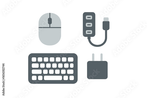 Computer peripherals and charging adapter