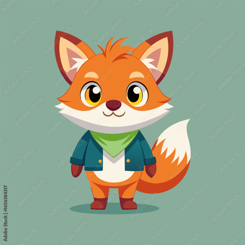 Fototapeta premium Adorable Cartoon Fox Illustration