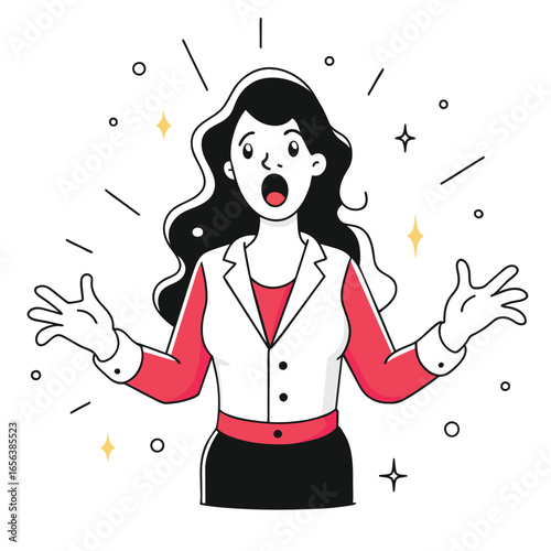 Surprised Woman Expression Illustration