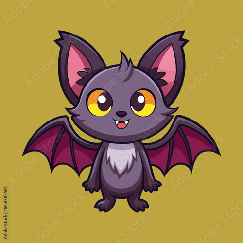 Adorable Cartoon Bat Illustration