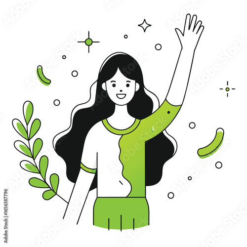  female long hair waves 