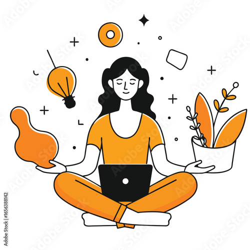  relaxing time business illustration of a woman 